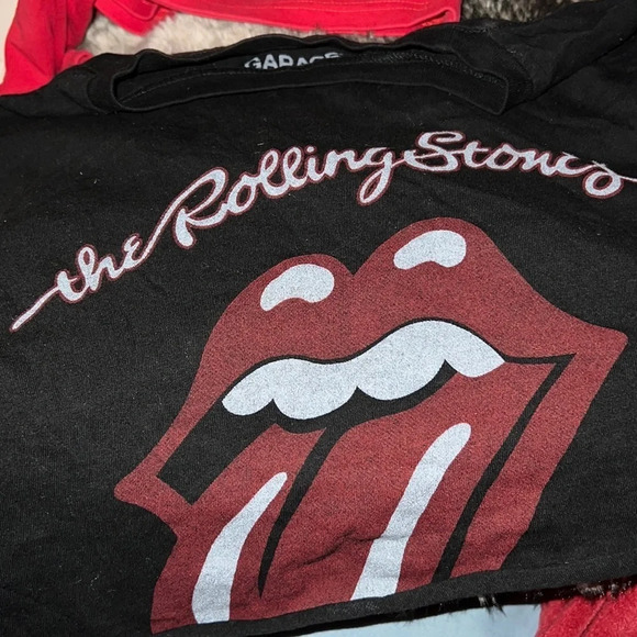 GARAGE ROLLING STONES crop top Sz Xs - Picture 1 of 4